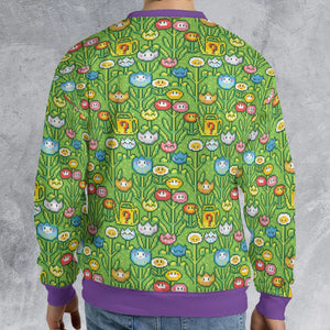 8bit Flower Garden Super Mario Pattern All-over Print Sweatshirt