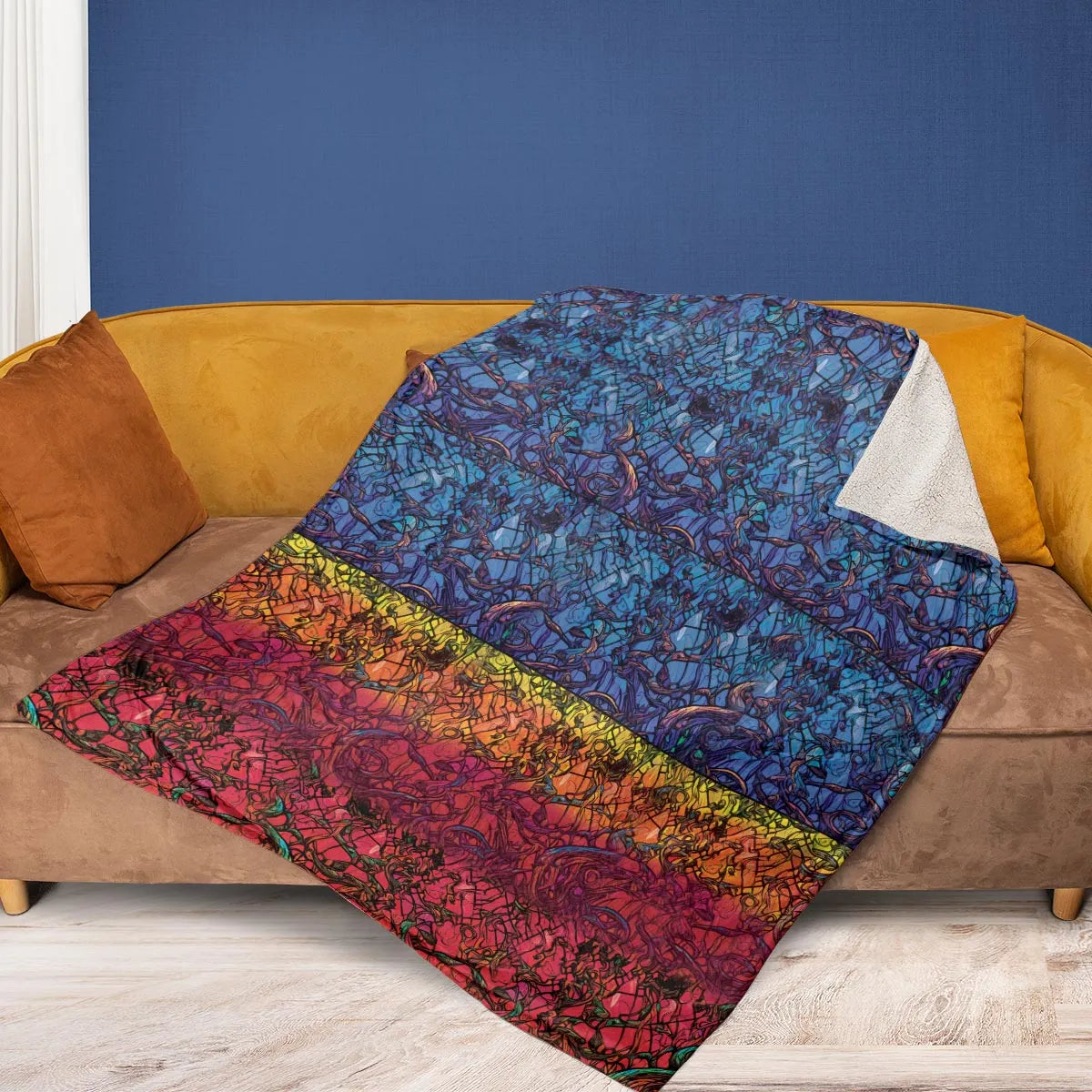 Stained Glass Cthulhu H.P Lovecraft Fleece Blanket