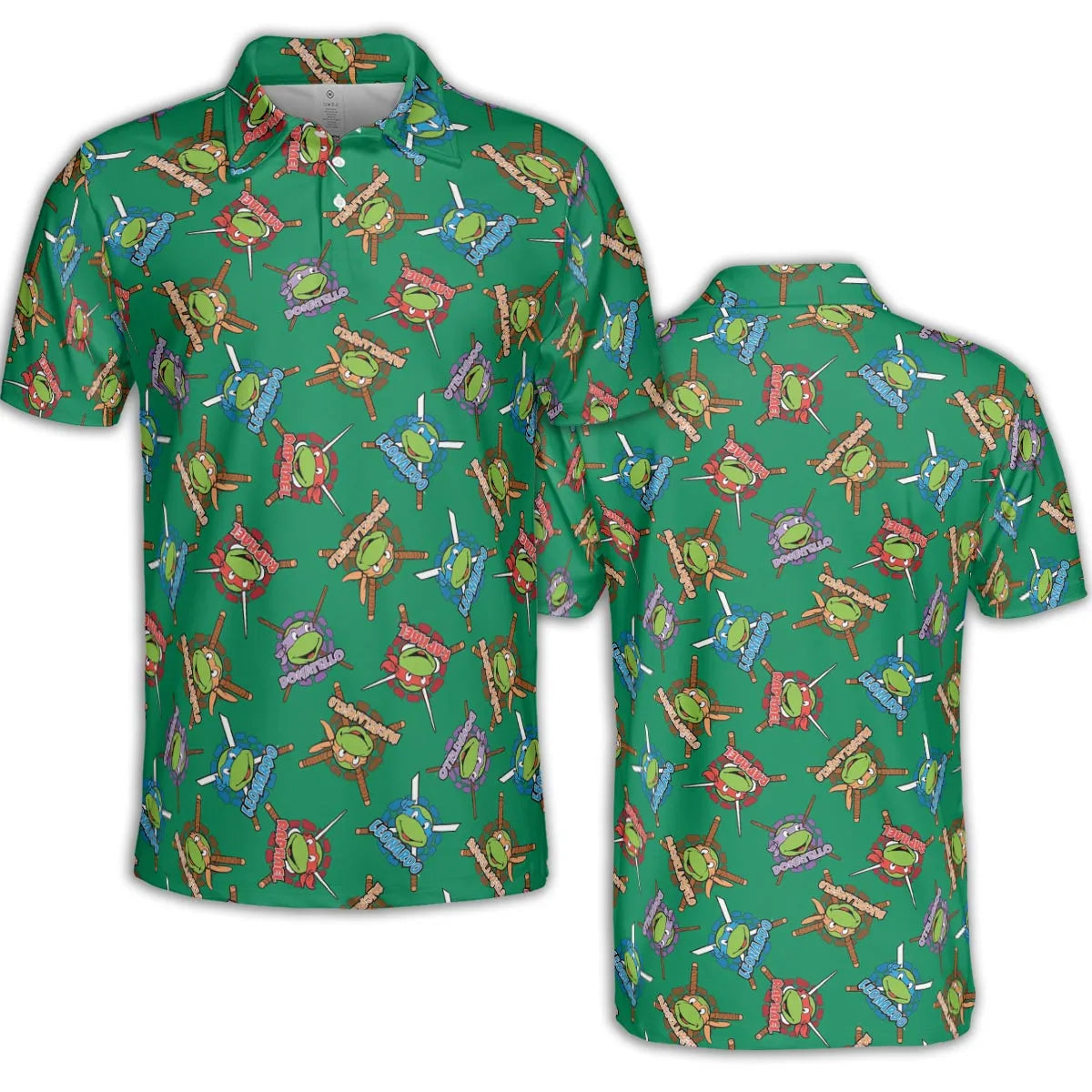 TMNT Characters Pattern AOP Men/Women Polo Shirt
