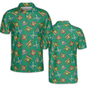 TMNT Characters Pattern AOP Men/Women Polo Shirt