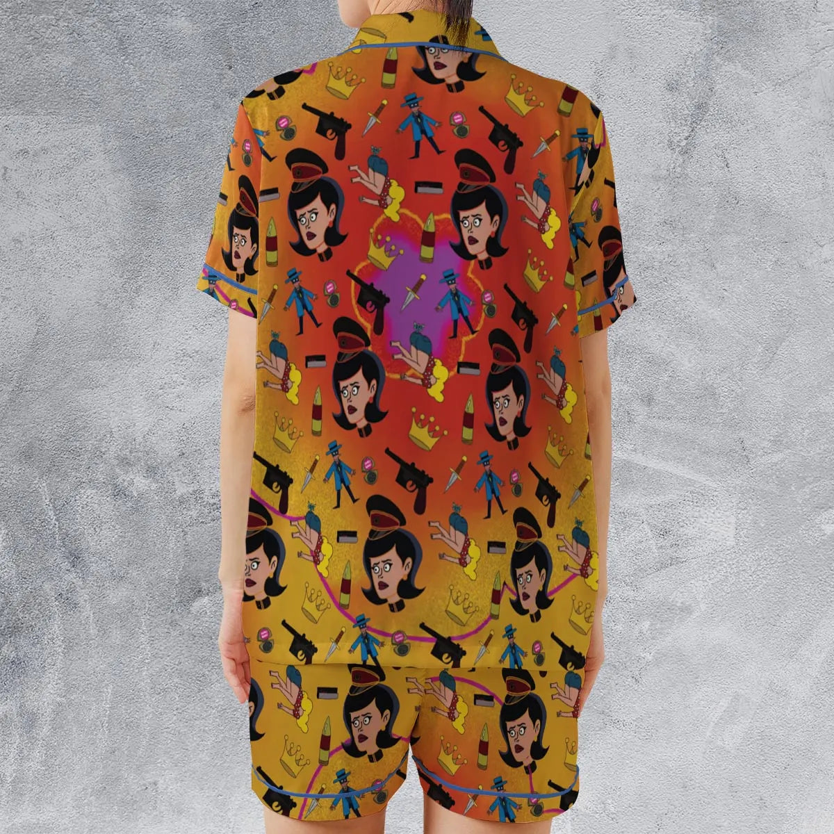 Dr. Girlfriend The Venture Bros Satin Short-Sleeve Pajamas Set