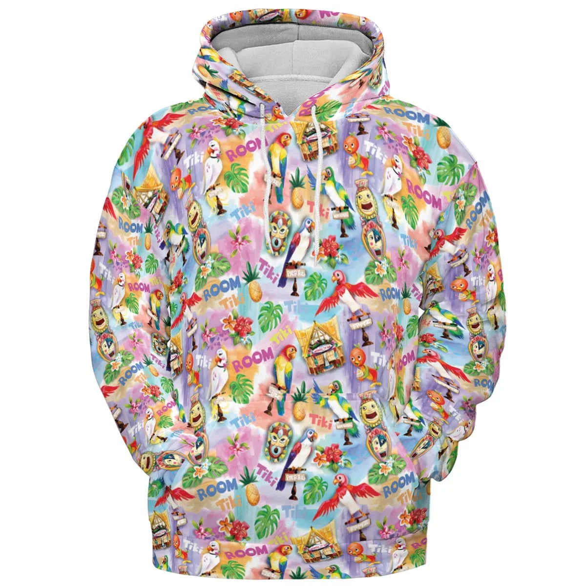 Tiki Room With Orange Bird All-over Print Hoodie