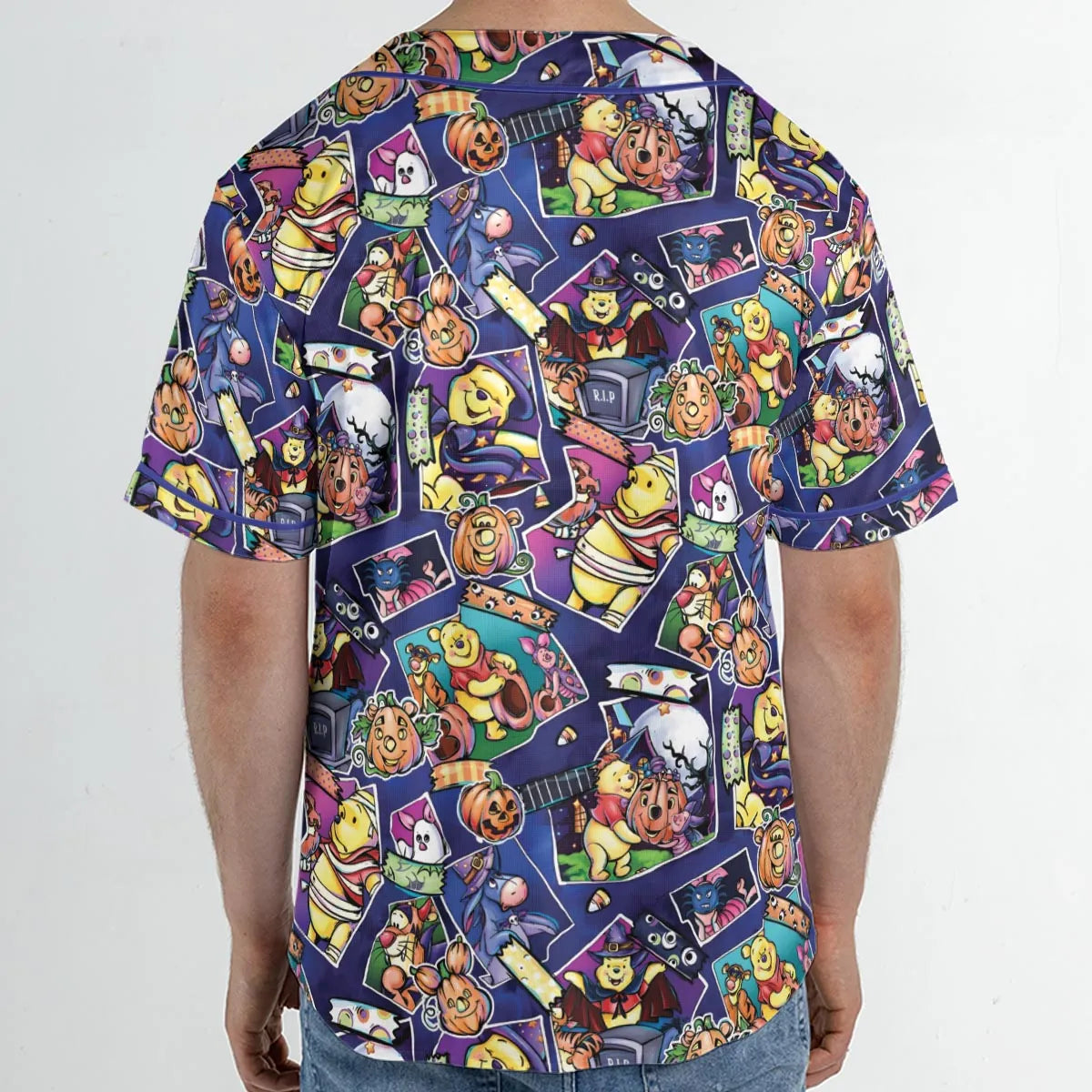Pooh Bear Halloween Unisex Baseball Jersey