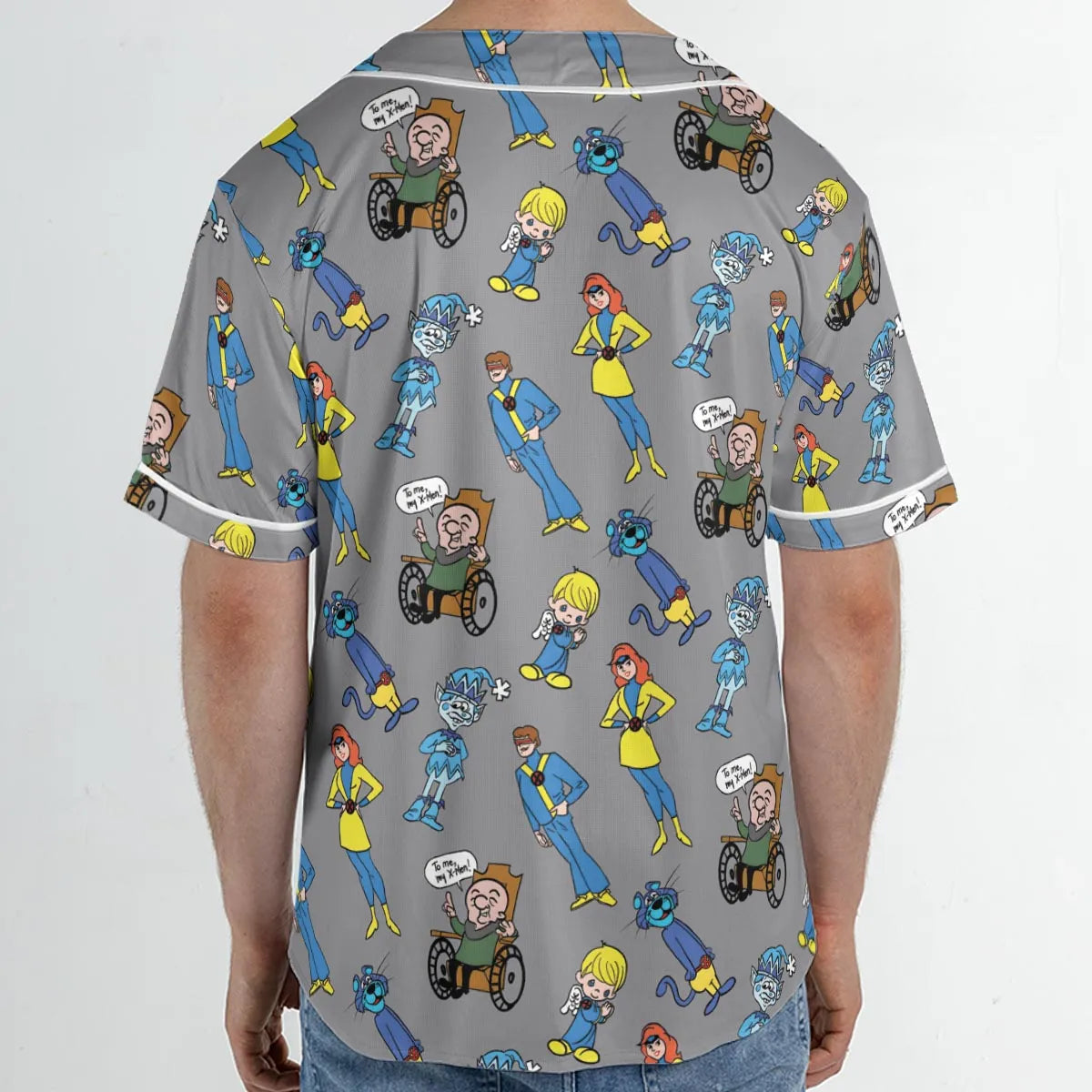 70s Saturday Morning Superhero Cartoon Unisex Baseball Jersey