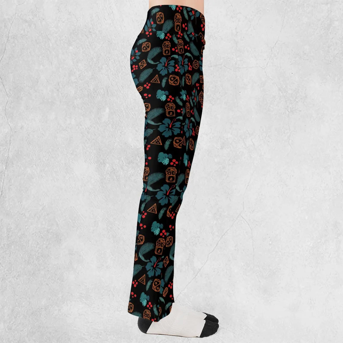 Floral Dice DnD Flare Leggings
