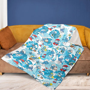 The Smurfs Pattern Fleece Blanket