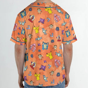Pokemon Character Scatter Unisex Baseball Jersey
