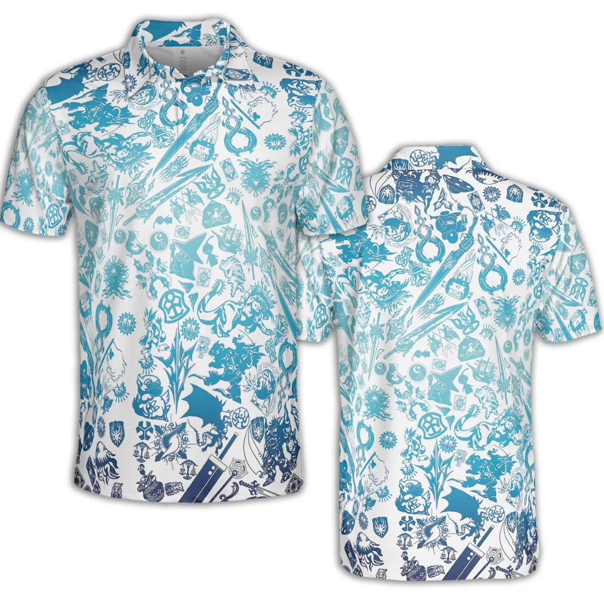 Blue Moggle Final Fantasy AOP Men/Women Polo Shirt