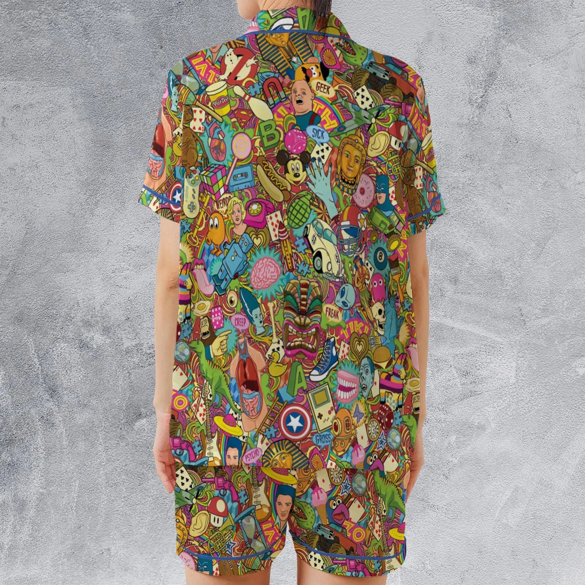 Nostalgia Toys Pop Culture Toys Satin Short-Sleeve Pajamas Set