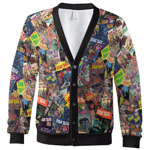 Vintage 1970s Star Trek Comic Books Collage Cardigan