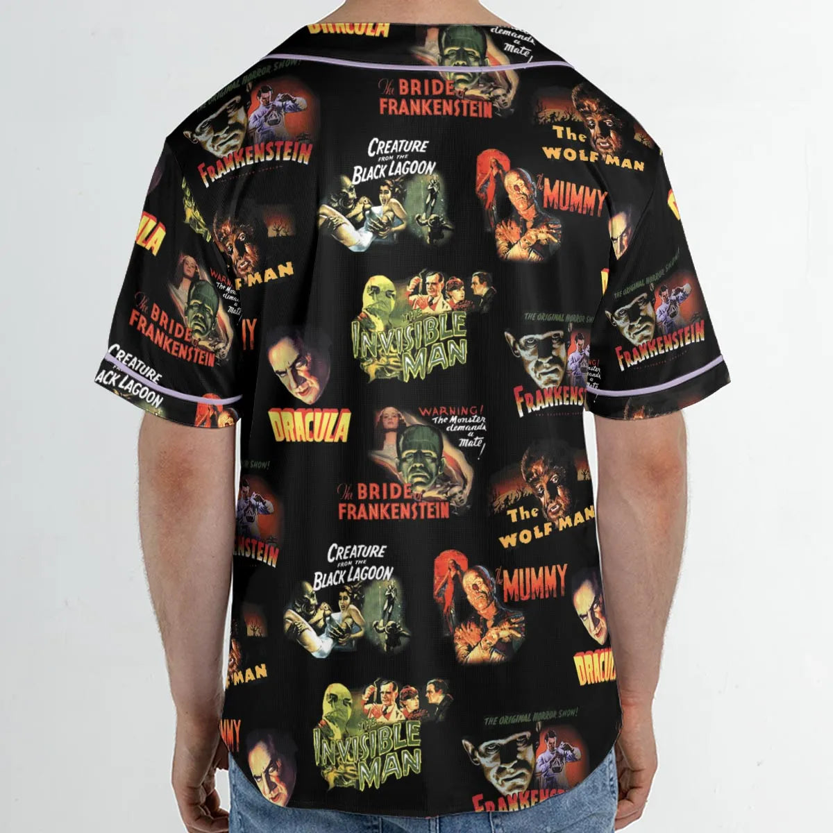 Teaming Monsters All Up Universal Monsters Unisex Baseball Jersey