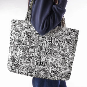 The Big Lebowski Doodles Large Tote Bag