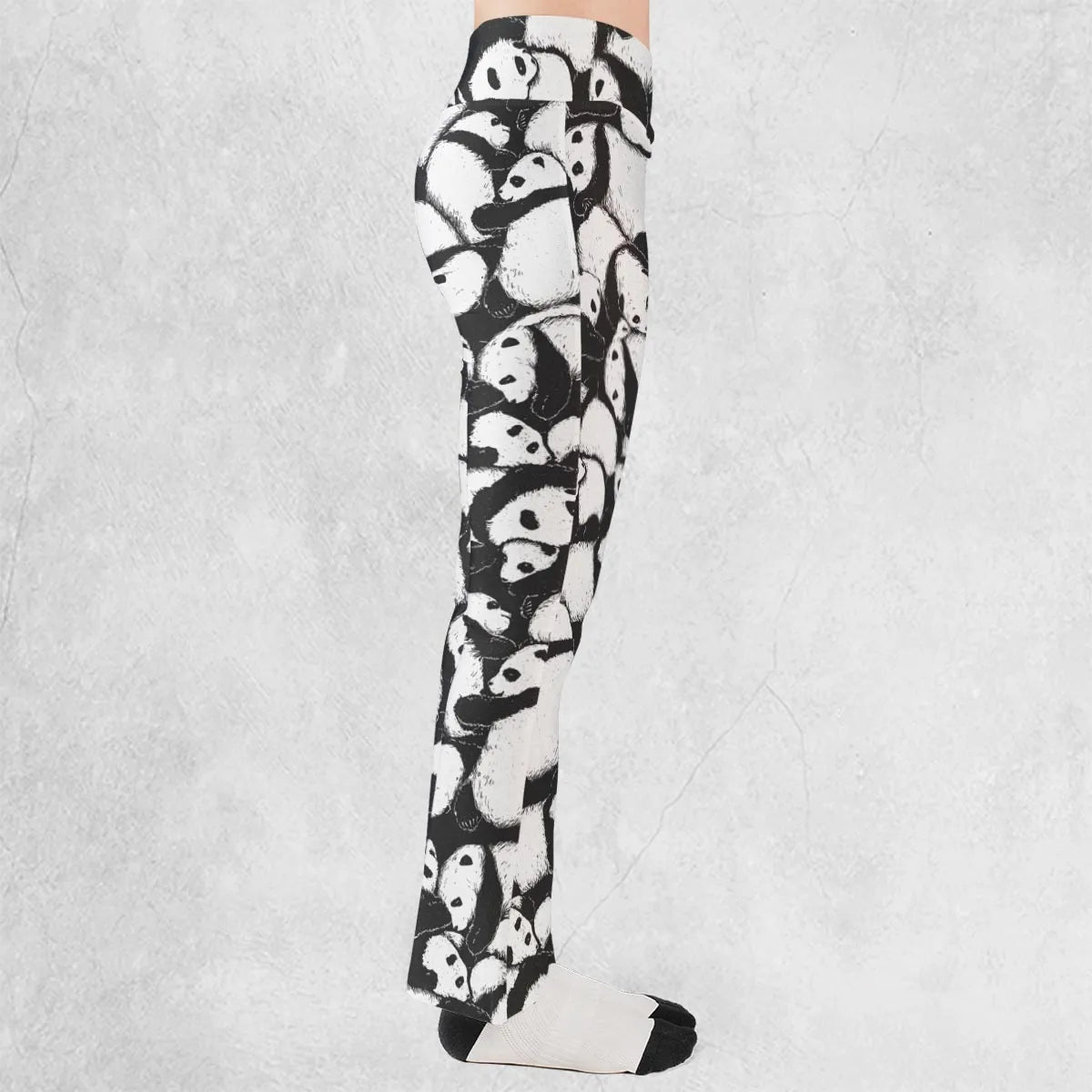 Lazy Day Panda Pattern Flare Leggings