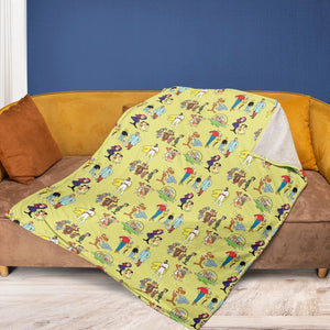 60s Cartoon Characters Fleece Blanket