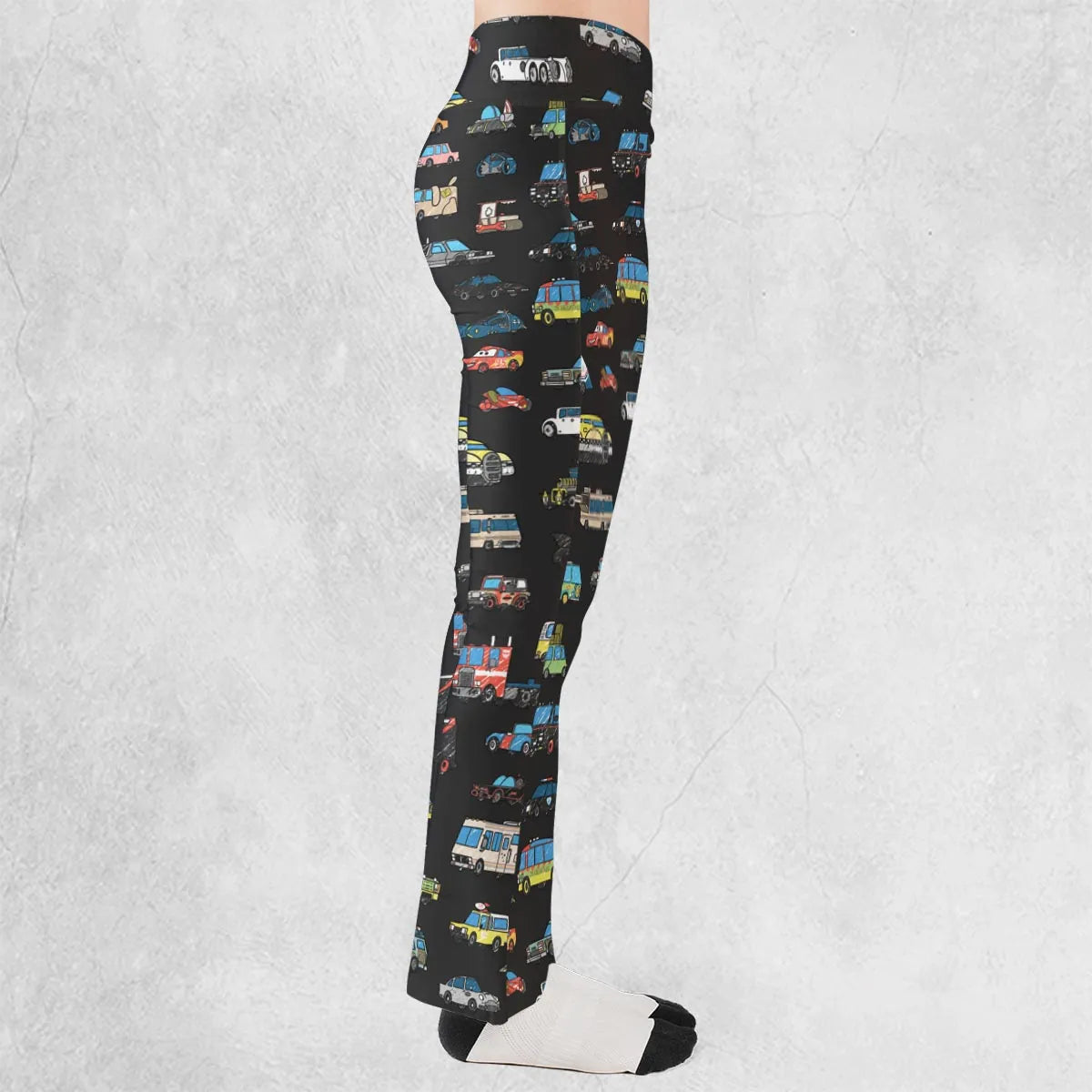 Movie Cars Pattern Flare Leggings