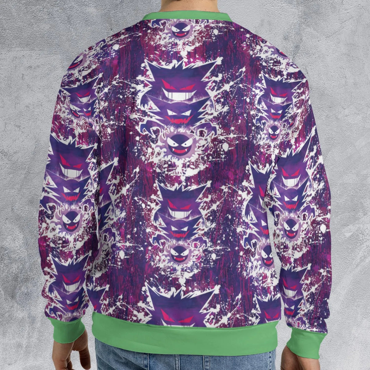 Ghostly Evolution Ghastly Haunter Gengar Pokemon Hawaiian All-over Print Sweatshirt