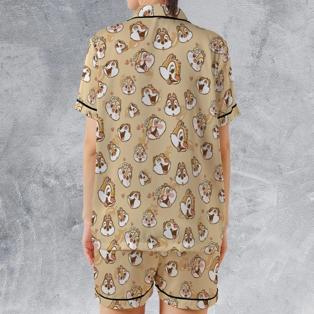 Chip n Dale Rangers Satin Short-Sleeve Pajamas Set