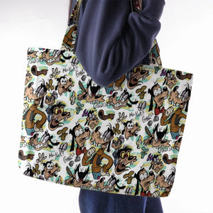 Many Faces Of Goofy Large Tote Bag