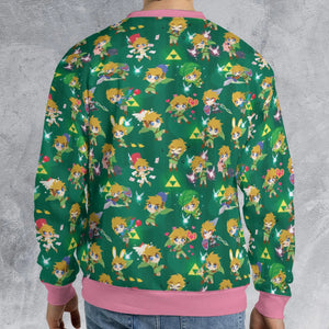 Cute Link Posing The Legend Of Zelda All-over Print Sweatshirt