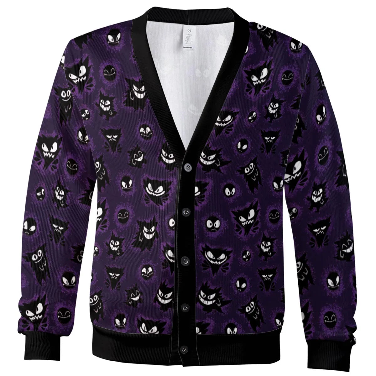 Gastly Haunter and Gengar Pokemon Pattern Cardigan