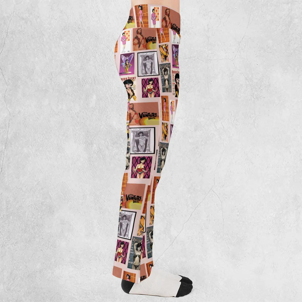 Dr. Mrs. The Monarch The Venture Bros. Magazine Poses Flare Leggings