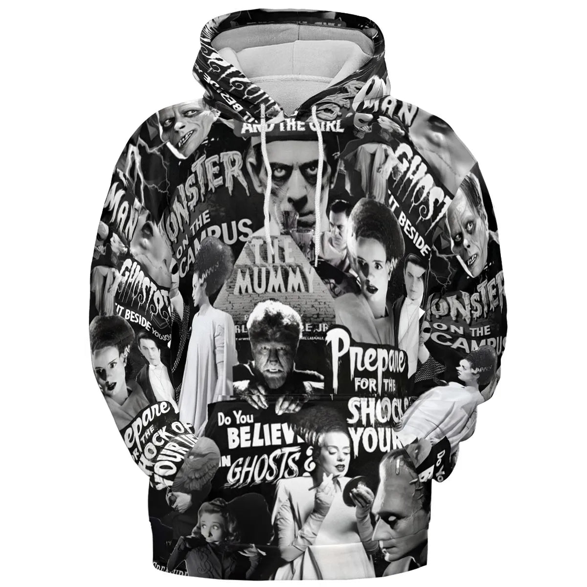Universal Monsters Pattern All-over Print Hoodie