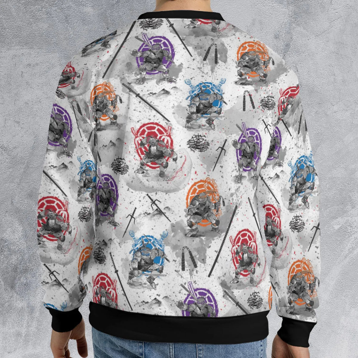 TMNT Characters Sumi-E Pattern All-over Print Sweatshirt