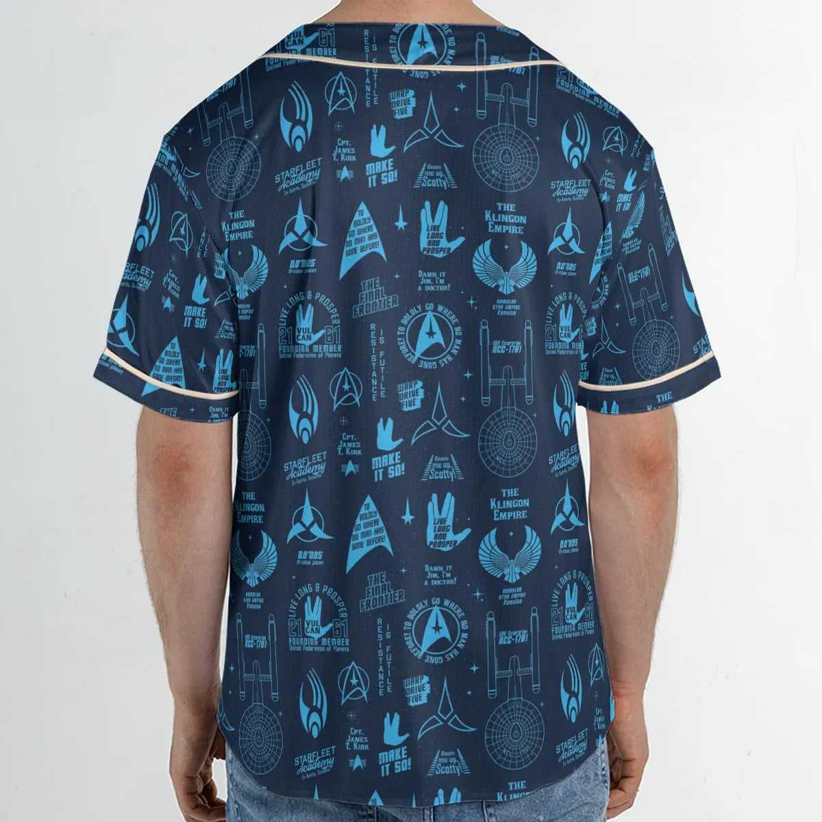 Trekkie Star Trek Pattern Unisex Baseball Jersey