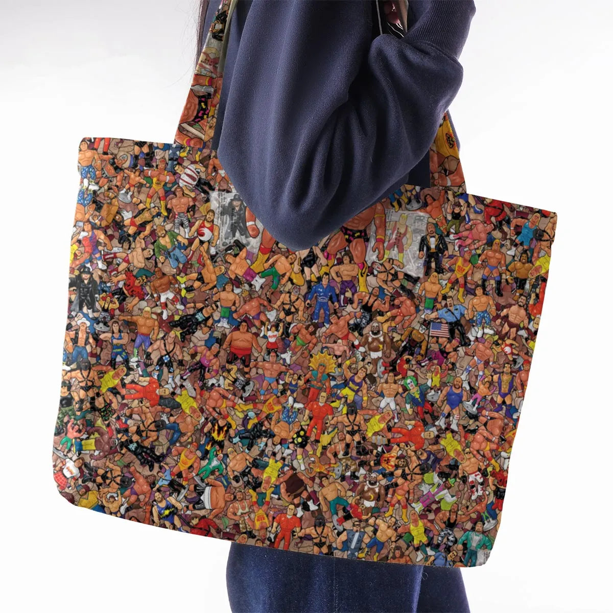 Wrestling Hulk Hogan and Buddies Figures Large Tote Bag
