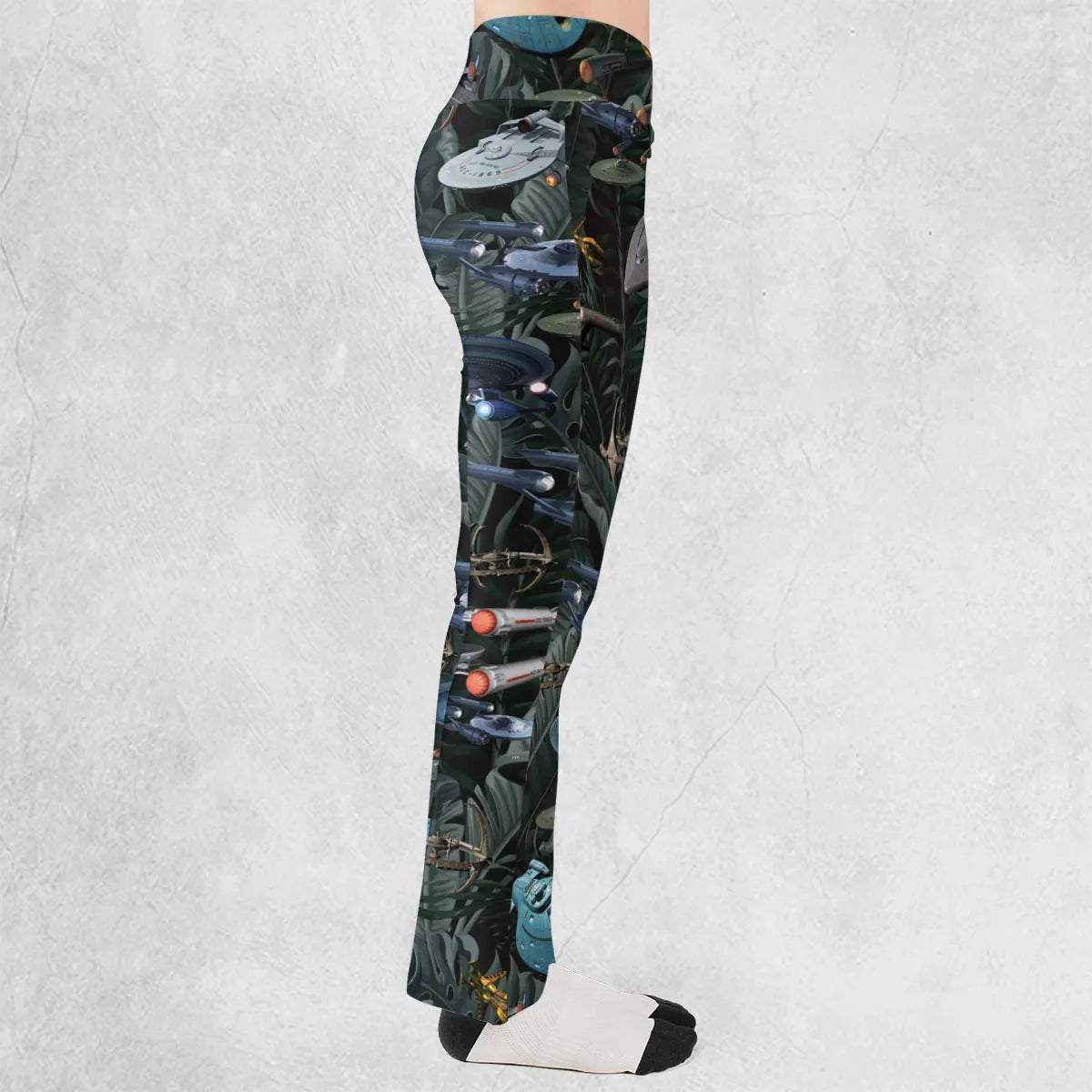 Star Trek Spaceship Pattern Flare Leggings