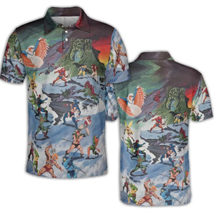MOTU Castle Grayskull Battle AOP Men/Women Polo Shirt