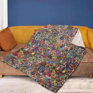 MOTU's Characters Figure Pattern He-man and The Masters of The Universe Fleece Blanket