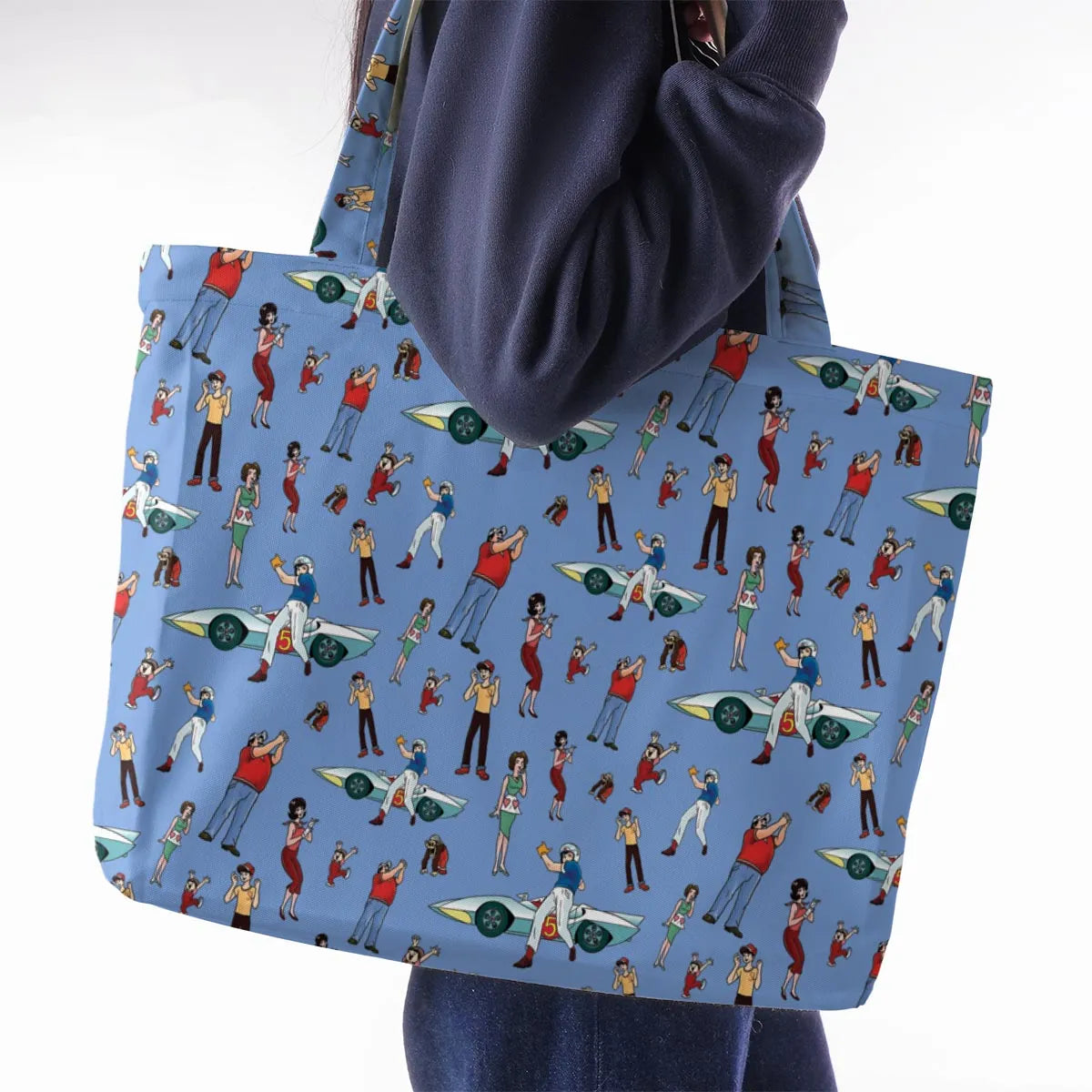 Speed Racer Characters Pattern Large Tote Bag