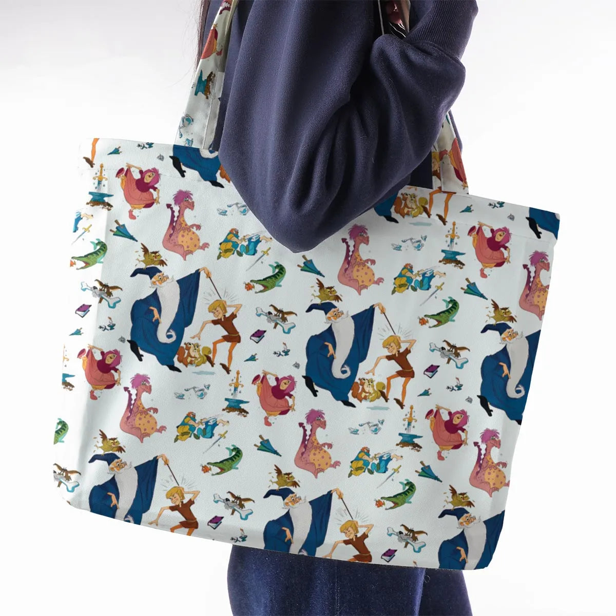 Sword in the Stone Pattern Large Tote Bag