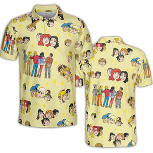 Nostalgic Cartoons in Archie Style AOP Men/Women Polo Shirt