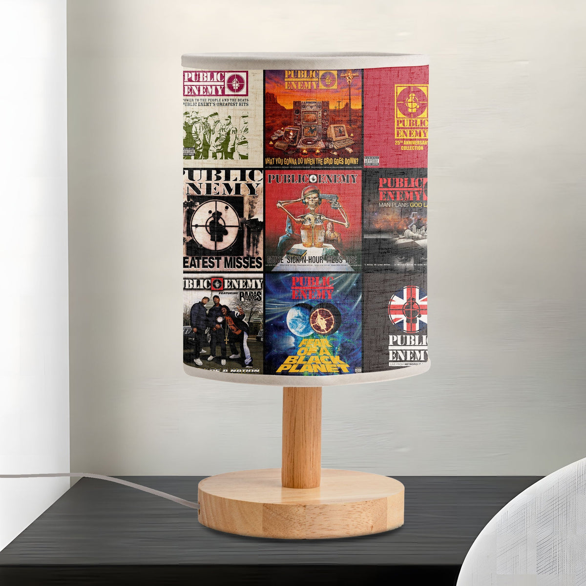 Public Enemy Albums Fabric Lamp Hip-Hop Revolution Glow