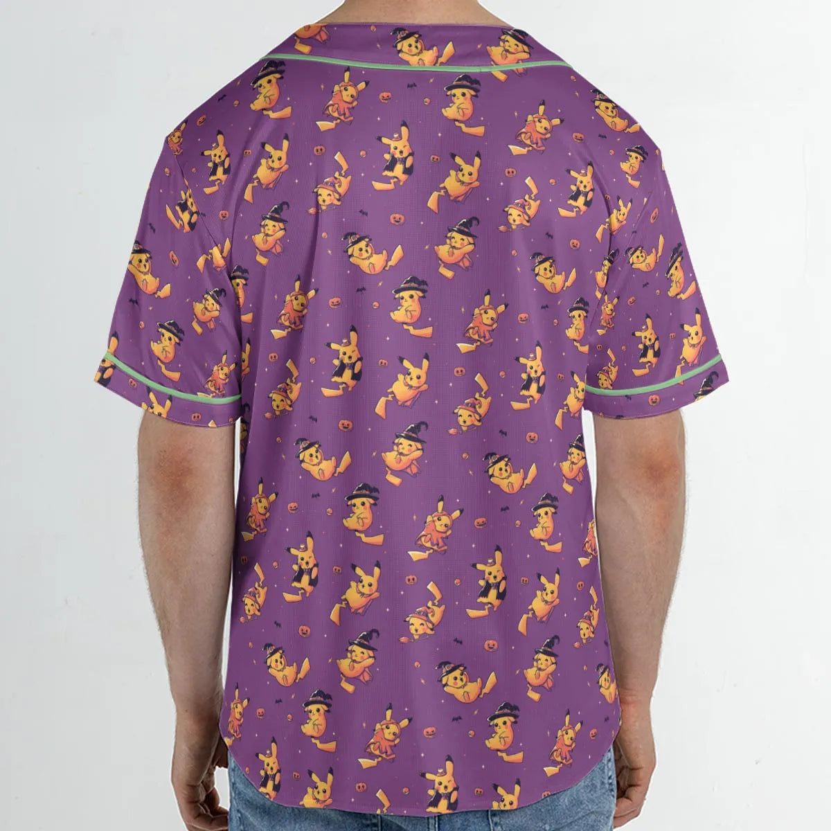 Electric Halloween Cute Pikachu Pattern Unisex Baseball Jersey