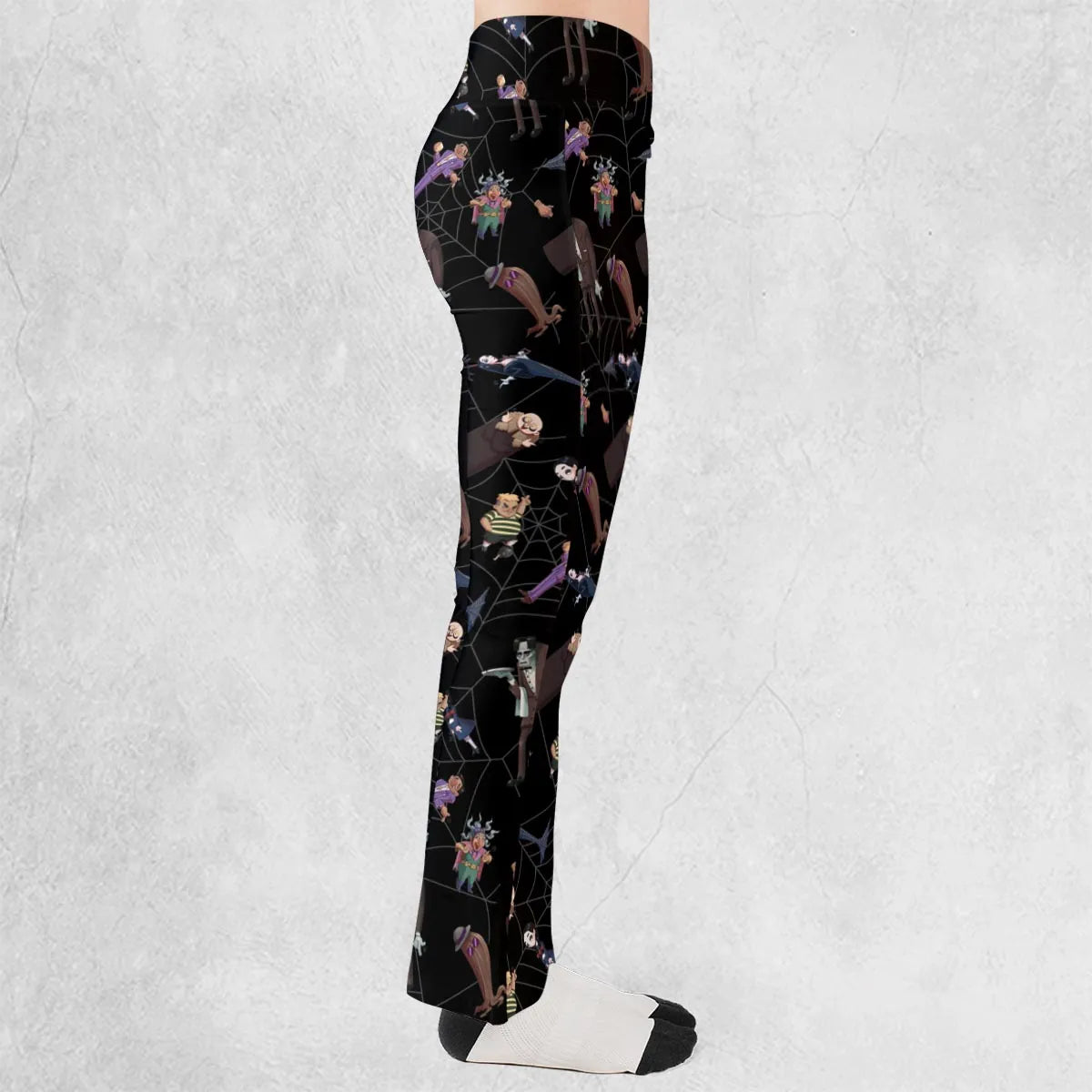 Groovie Addams Family  Cartoon Characters Flare Leggings