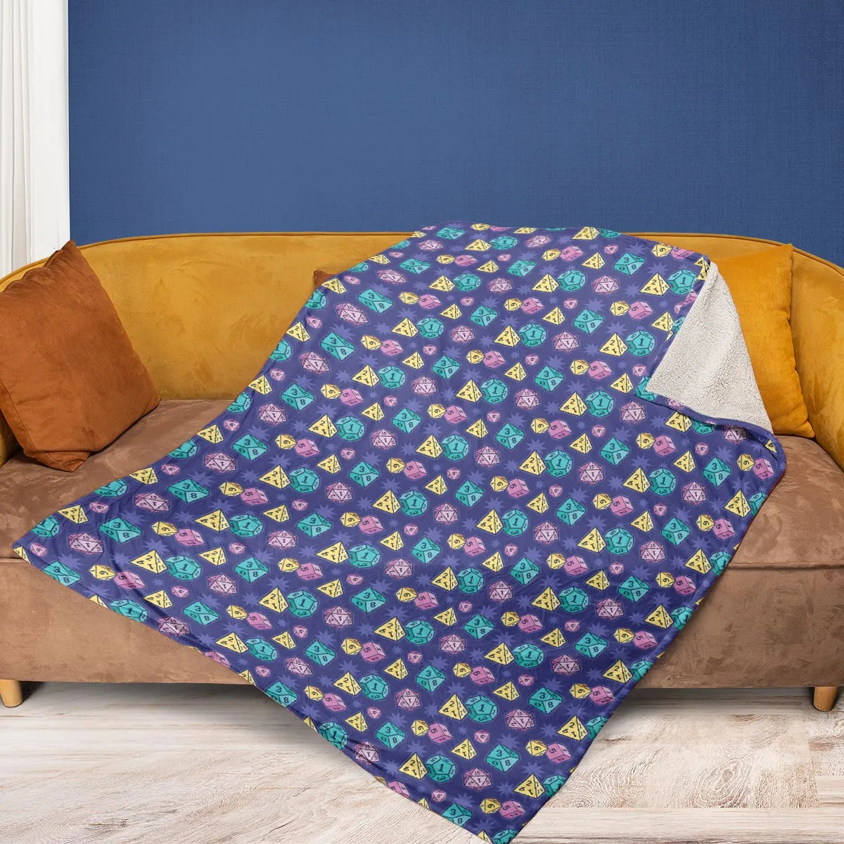 Pixel Dice DnD Fleece Blanket