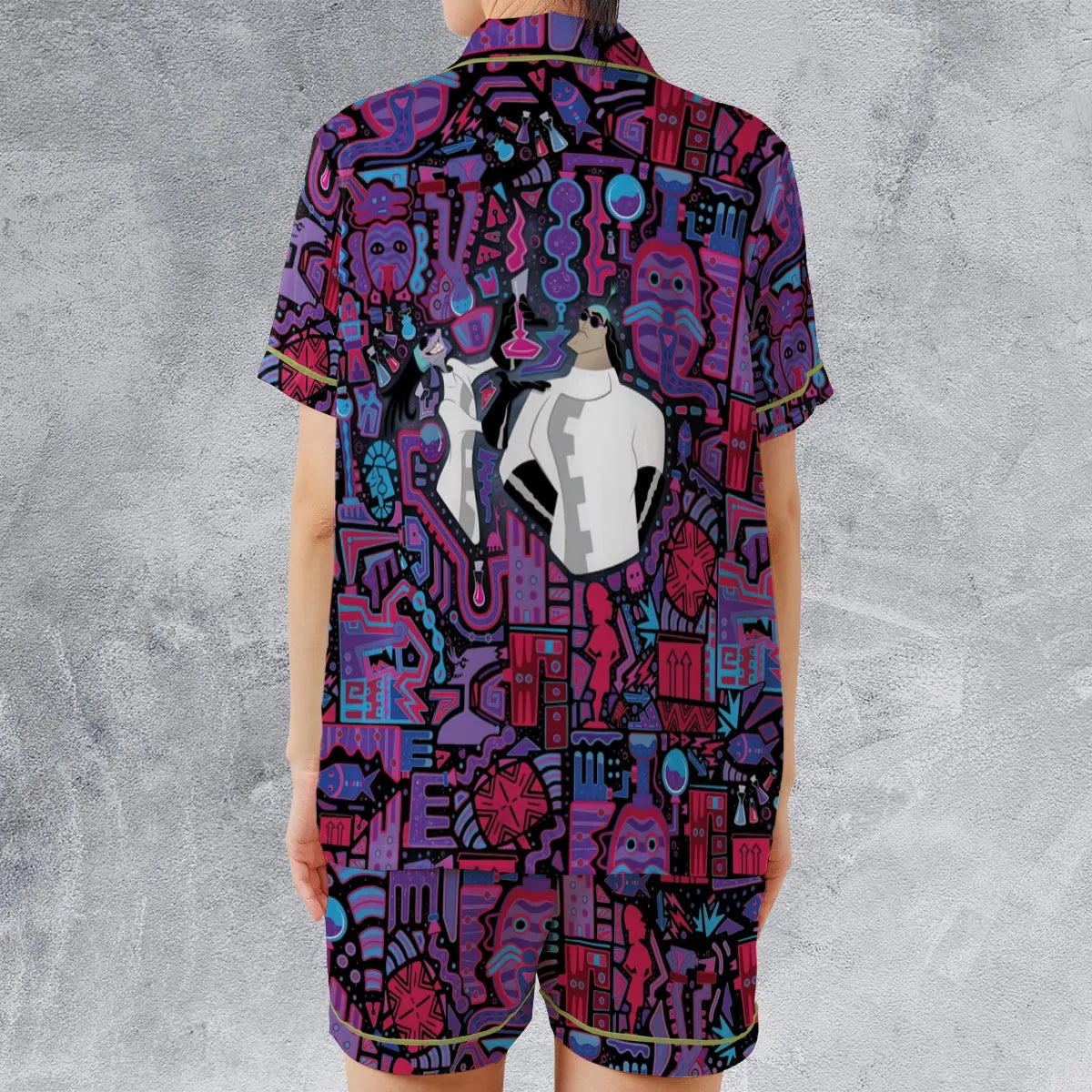 Mad Science Yzma The Emperor's New Groove Satin Short-Sleeve Pajamas Set
