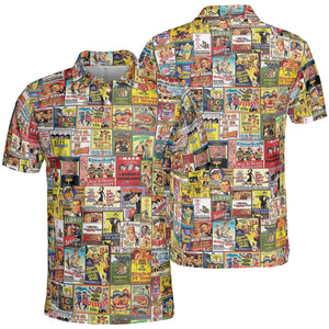Vintage Comedy Film Posters AOP Men/Women Polo Shirt