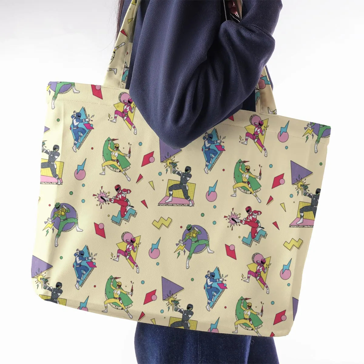 Morphin Team Power Rangers Large Tote Bag