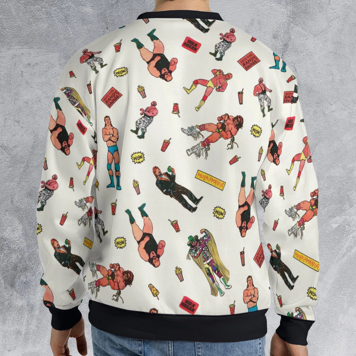 Wrestling Superstars Hulk Hogan Macho Man Logos All-over Print Sweatshirt