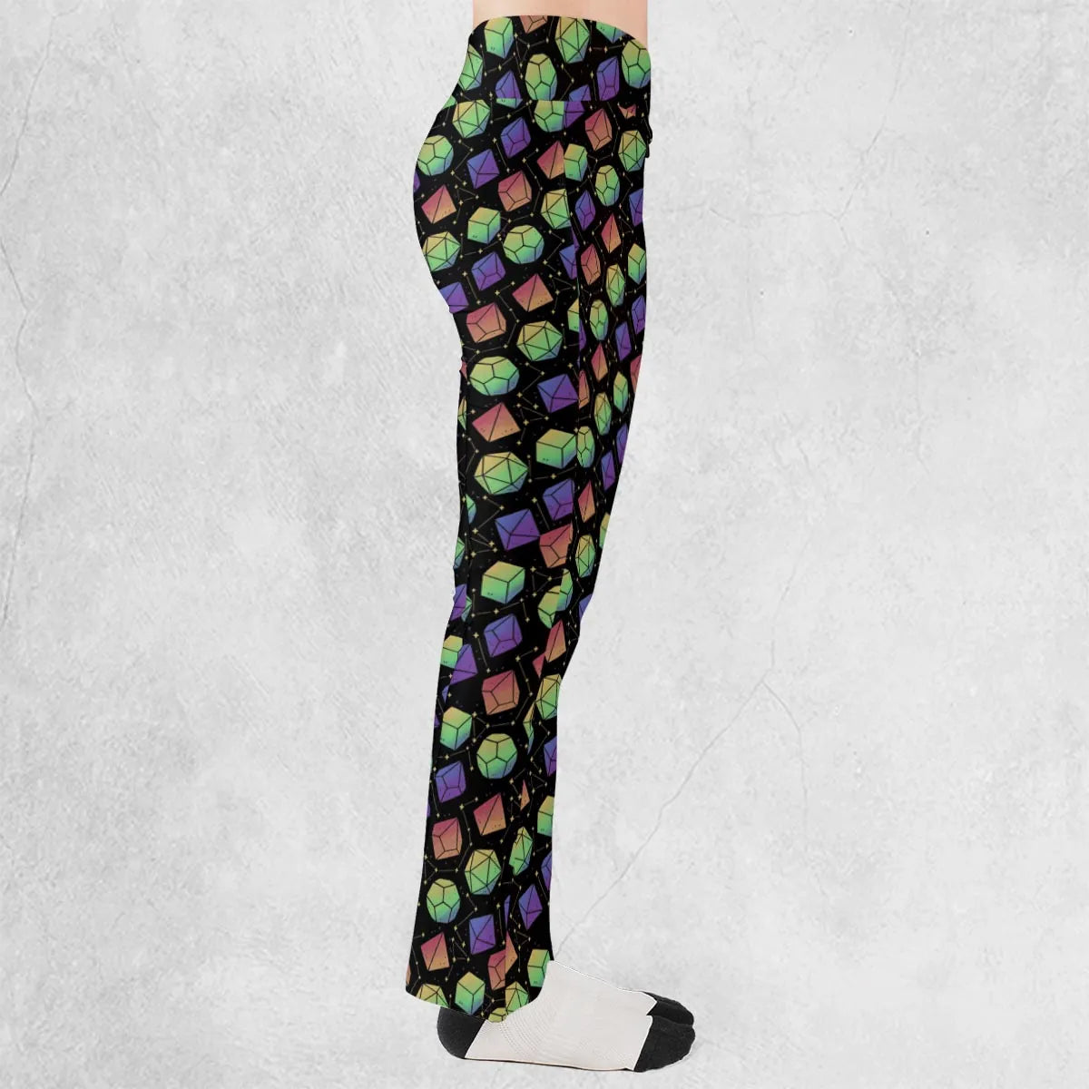 Rainbow Galaxy DnD Flare Leggings