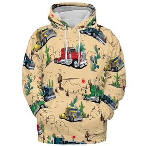 Peterbilt Semi Truck Pattern All-over Print Hoodie