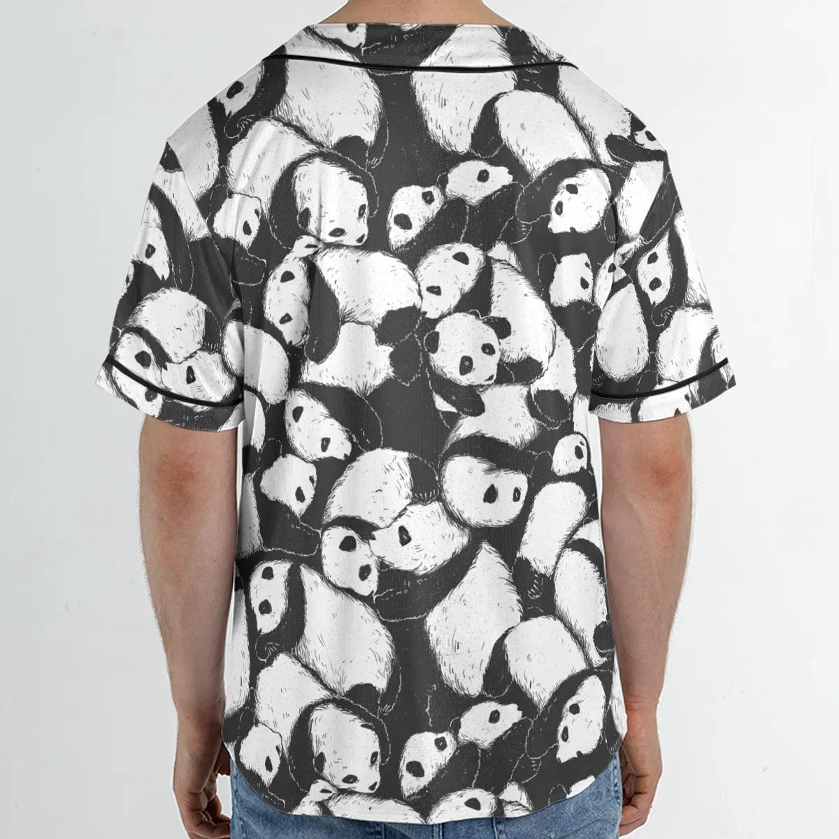 Lazy Day Panda Pattern Unisex Baseball Jersey