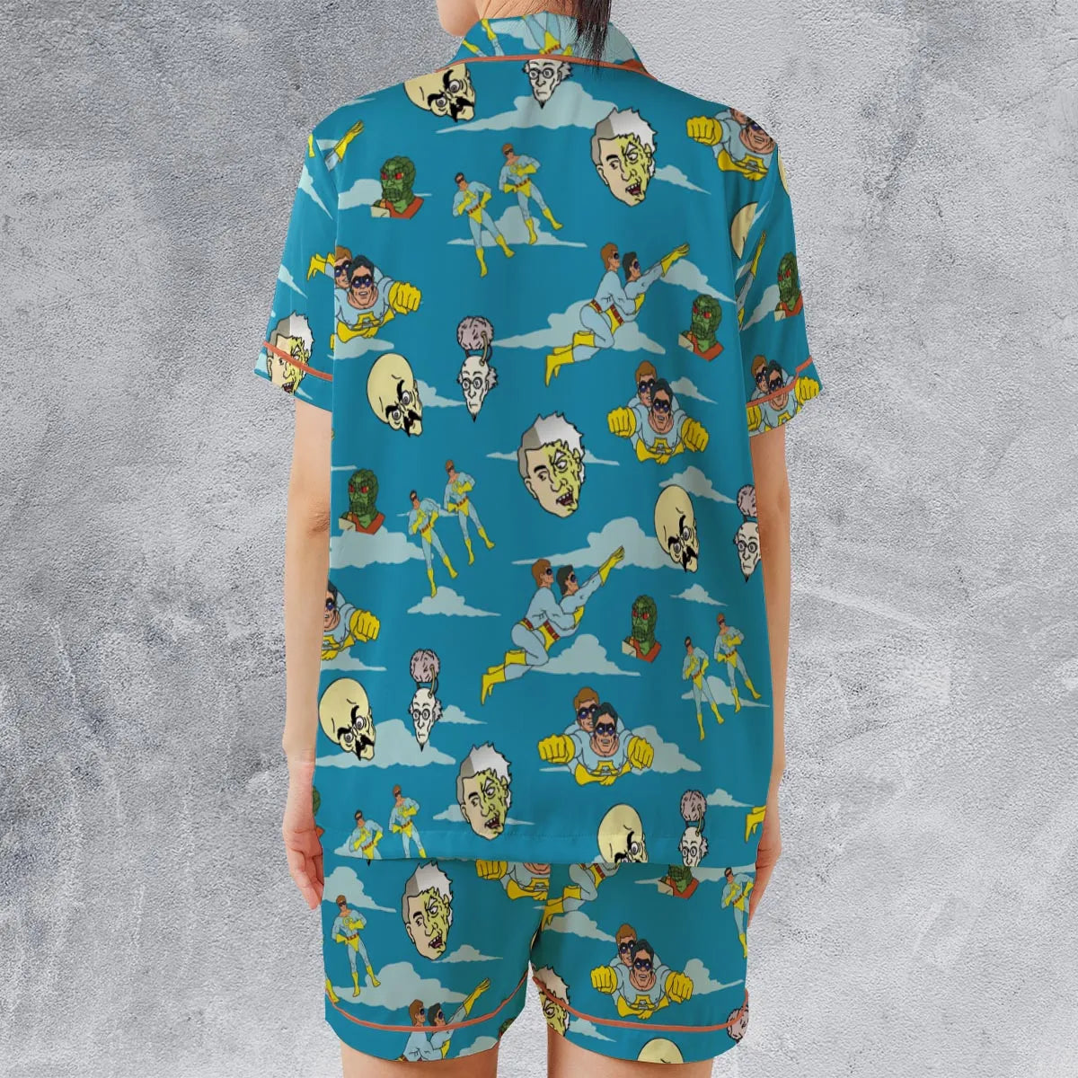 The Ambiguously Gay Duo Characters Patterns Satin Short-Sleeve Pajamas Set