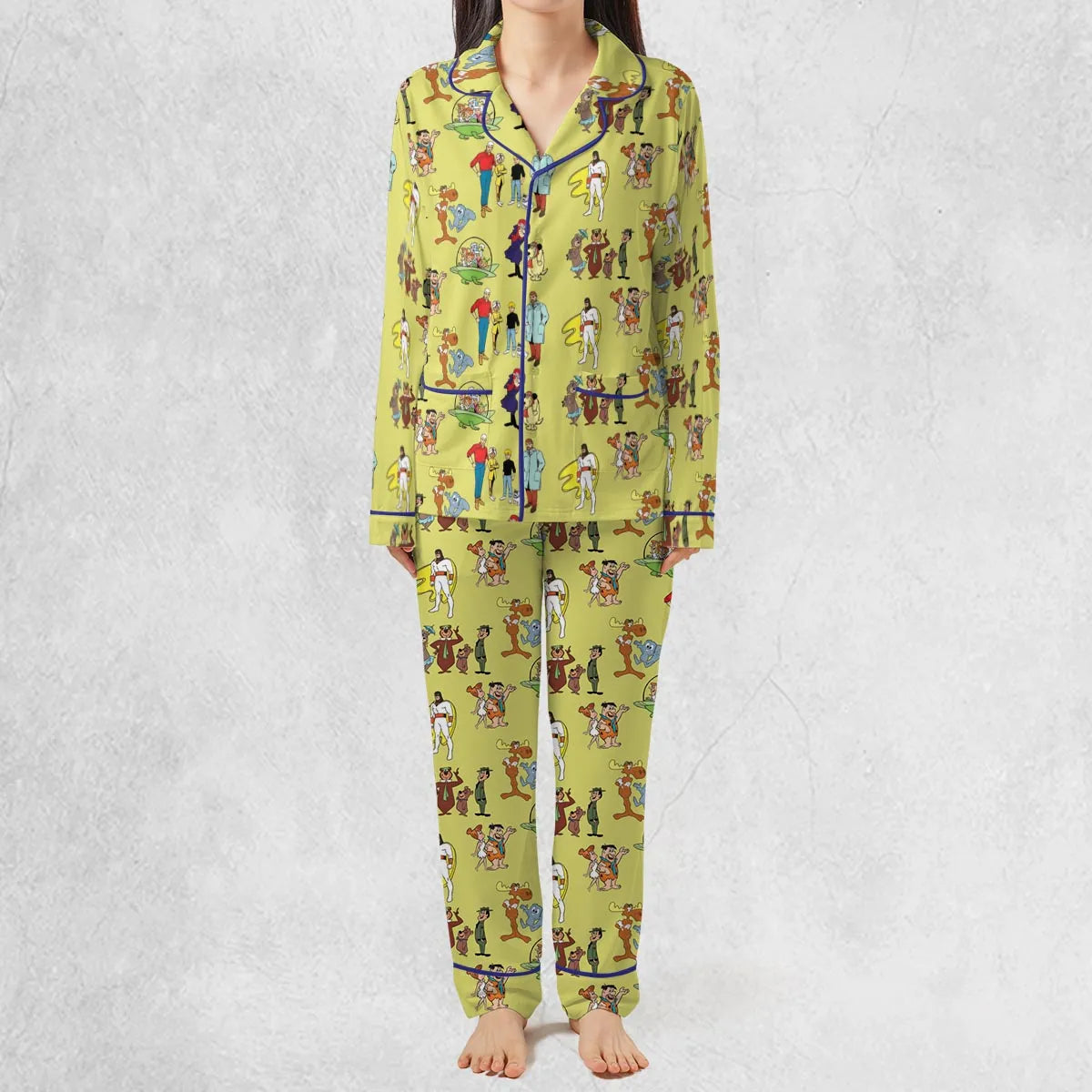 60s Cartoon Characters Pajamas Set