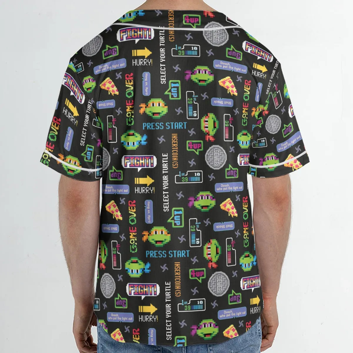 The TMNT Pixel Characters Unisex Baseball Jersey