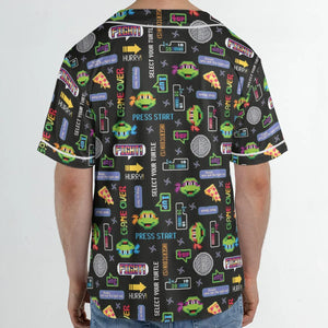 The TMNT Pixel Characters Unisex Baseball Jersey